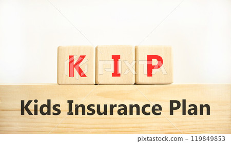 KIP kids insurance plan symbol. Concept words KIP kids insurance plan on beautiful wooden blocks. Beautiful white background. Business KIP kids insurance plan concept. Copy space. KIP kids insurance plan symbol. Concept words KIP kids insurance plan on beautiful wooden blocks. Beautiful white background. Business KIP kids insurance plan concept. Copy space. 119849853