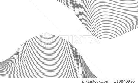 Abstract black and white waves flowing across a minimalist background. Vector illustration 119849950