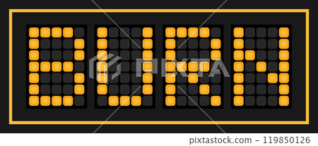 Orange color led banner in word burn on black background 119850126