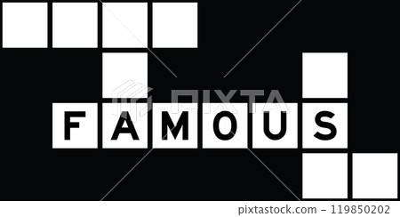 Alphabet letter in word famous on crossword puzzle background 119850202