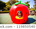 Girl playing on the slide 119850540