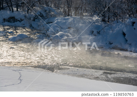 A river in the early winter morning A river in the early winter morning 119850763