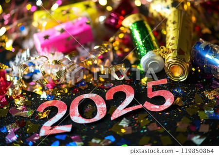 New Year 2025: Colorful decorations! 119850864