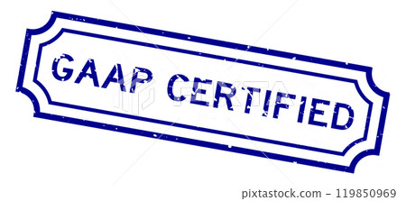 Grunge blue GAAP (Abbreviation of Generally accepted accounting principles) certified word rubber seal stamp on white background Grunge blue GAAP (Abbreviation of Generally accepted accounting principles) certified word rubber seal stamp on white background 119850969