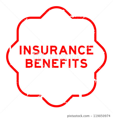 Grunge red insurance benefits word rubber seal stamp on white background Grunge red insurance benefits word rubber seal stamp on white background 119850974