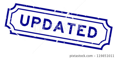Grunge blue updated word rubber seal stamp on white background Grunge blue updated word rubber seal stamp on white background 119851011