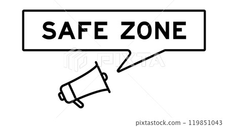 Megaphone icon with speech bubble in word safe zone on white background Megaphone icon with speech bubble in word safe zone on white background 119851043