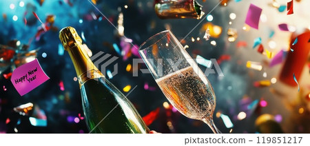 Toasting the New Year with champagne! 119851217