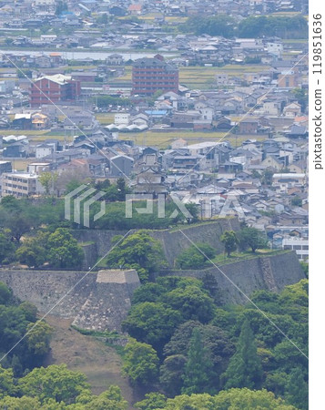 View of Marugame Castle and the townscape of Marugame City from Aonoyama Summit Park 4 View of Marugame Castle and the townscape of Marugame City from Aonoyama Summit Park 4 119851636