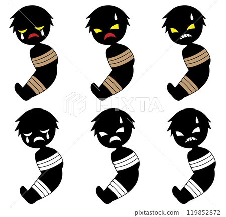A set of images of captured villains A set of images of captured villains 119852872