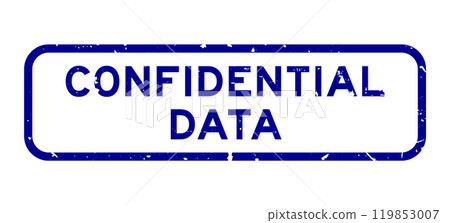 Grunge blue confidential data word square rubber seal stamp on white background Grunge blue confidential data word square rubber seal stamp on white background 119853007