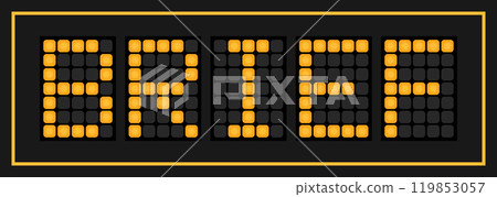 Orange color led banner in word brief on black background Orange color led banner in word brief on black background 119853057