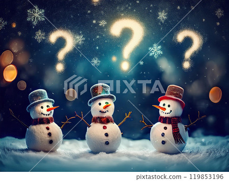Thinking Snowman 119853196