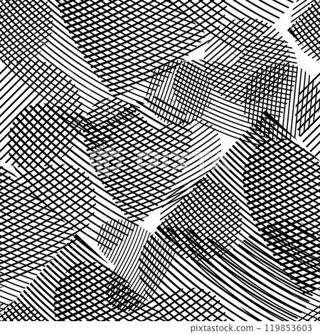 Seamless background striped hearts. Happy Valentine's Day. hand drawn. Not AI, Vector illustration 119853603