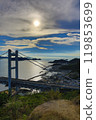 The Great Seto Bridge, the sun and the port town 119853699