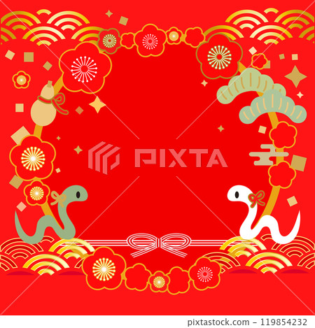 華麗的日本圖案背景 2037 蛇年,新年賀卡插圖 華麗的日本圖案背景 2037 蛇年,新年賀卡插圖 119854232