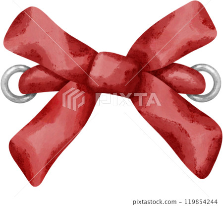 Coquette red ribbon bow 119854244