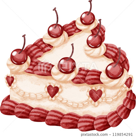 Coquette red cherry cake 119854291