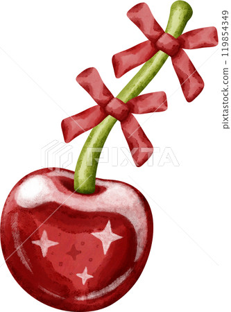 Coquette cherry with red bow 119854349