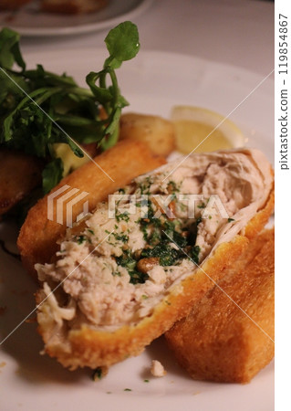 Ukrainian cuisine: Chicken kiev cut 119854867