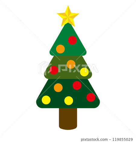 簡單平坦的白色背景聖誕樹圖 119855029