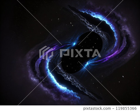 Dark matter. Mysterious illustration of the dark matter explosion and creation of the universe. Created with generative AI tools 119855366