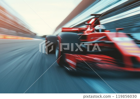 Sleek Race Car Zooming Down the Track Sleek Race Car Zooming Down the Track 119856030