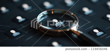 Close-Up of Magnifying Glass with Focused Detail 119856046