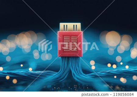 Ethernet Connection with Data Cables and USB Design 119856084