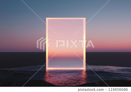 Large Neon Rectangle with Pastel Gradients 119856086