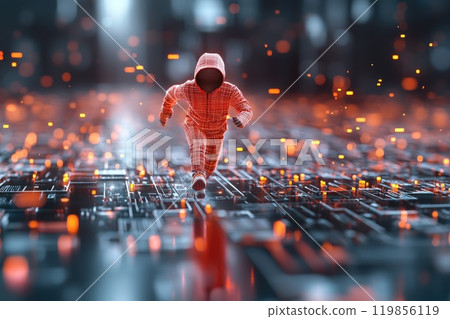 Futuristic Runner in Urban Environment Futuristic Runner in Urban Environment 119856119