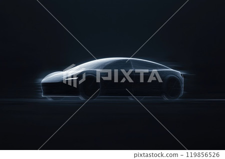 Futuristic Digital Car with Privacy Shield Effect Futuristic Digital Car with Privacy Shield Effect 119856526