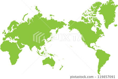 Green World Map 119857091