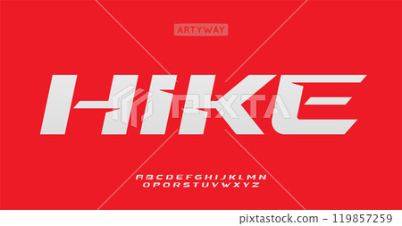 Angular geometric letters, dynamic bold italic letters, speed font for athletic logo, powerful branding, sporty headline, active typography, adventurous and edgy design. Vector typeset. Angular geometric letters, dynamic bold italic letters, speed font for athletic logo, powerful branding, sporty headline, active typography, adventurous and edgy design. Vector typeset. 119857259