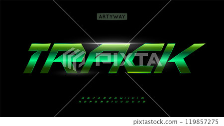 Dynamic racing alphabet, futuristic neon letters, intense glossy font for bold tech logos, electric headline, cutting-edge typography, cyber-inspired design. Vector typeset. Dynamic racing alphabet, futuristic neon letters, intense glossy font for bold tech logos, electric headline, cutting-edge typography, cyber-inspired design. Vector typeset. 119857275
