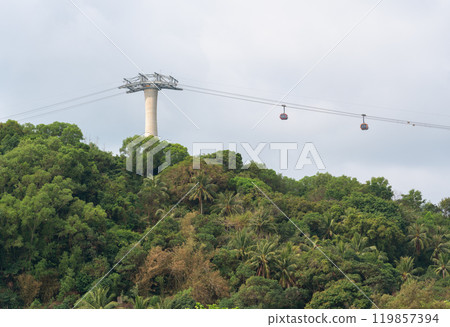 Phu Quoc, Vietnam, A cable car connecting small islands in the southern part of the island Phu Quoc, Vietnam, A cable car connecting small islands in the southern part of the island 119857394