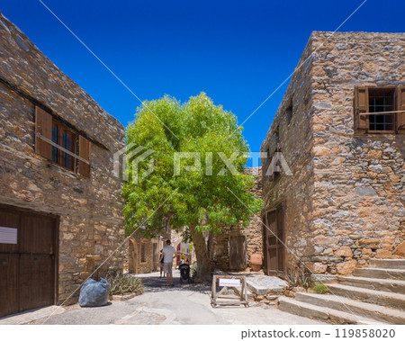 Ruins of an archaeological residential area (Spinalonga, Crete, Greece) 119858020
