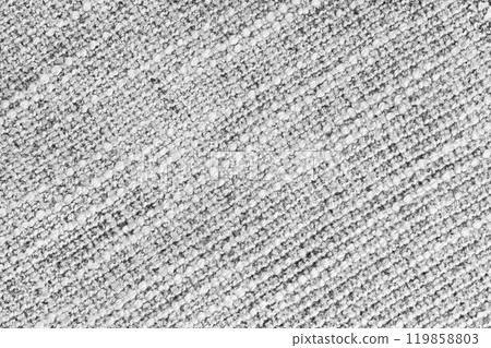 Jacquard diagonal woven coarse weave texture upholstery white fabric background 119858803
