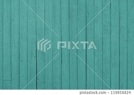 Distressed cracked wooden vertical turquoise painted plank texture background Distressed cracked wooden vertical turquoise painted plank texture background 119858824