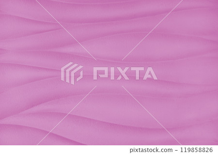 Plaster wall with volumetric relief surface wavy form pattern, pink gypsum texture panel. Plaster wall with volumetric relief surface wavy form pattern, pink gypsum texture panel. 119858826