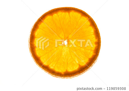 Vibrant orange slice isolated on white Vibrant orange slice isolated on white 119859308