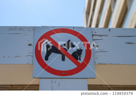 sign prohibiting walking dogs and cats sign prohibiting walking dogs and cats 119859379