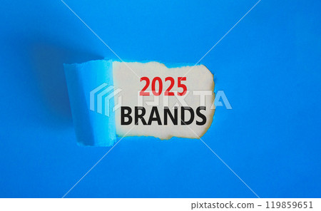 Planning 2025 brands new year symbol. Concept words 2025 Brands on beautiful white paper. Beautiful blue paper background. Business 2025 brands new year concept. Copy space. Planning 2025 brands new year symbol. Concept words 2025 Brands on beautiful white paper. Beautiful blue paper background. Business 2025 brands new year concept. Copy space. 119859651