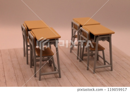 School desks and chairs image 119859917
