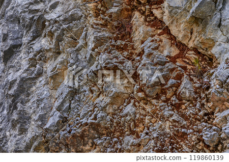 Detailed texture of a rocky cliffside showcasing natural patterns and colors in a remote outdoor location during daylight Detailed texture of a rocky cliffside showcasing natural patterns and colors in a remote outdoor location during daylight 119860139
