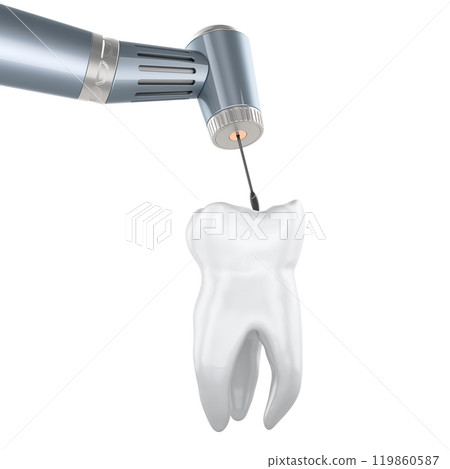Tooth with dental drill, 3D rendering Tooth with dental drill, 3D rendering 119860587