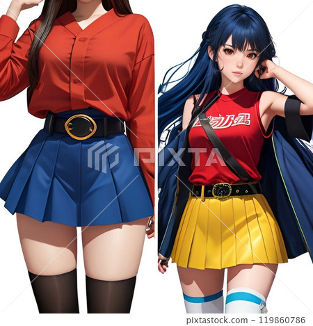 Anime-style girl Japanese gal Manga Japanese anime Fox dance [AI generated image] 119860786