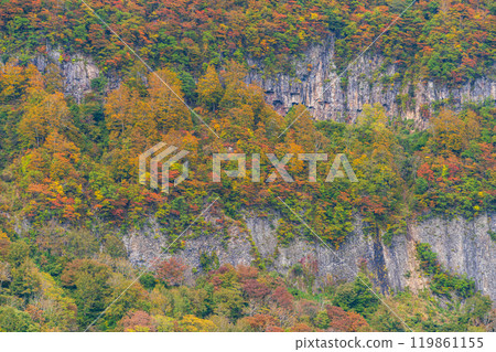 [新潟縣] 秋山鄉坂卷之大倉（屏風岩） 119861155