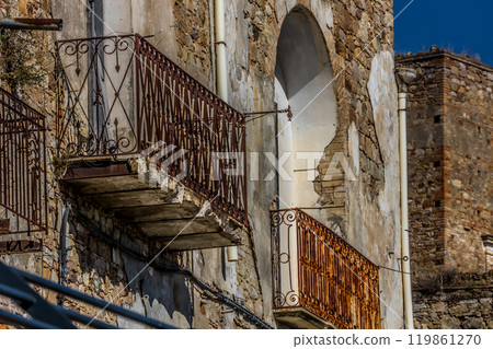 The abandoned village of Craco in Basilicata, Italy The abandoned village of Craco in Basilicata, Italy 119861270