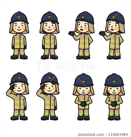 firefighter with turnout gear character illustration firefighter with turnout gear character illustration 119861964